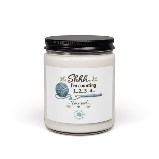 Soy Candle – “Shhh… I’m Counting 1…2…3…4” Knitting Lover Scented Candle (9 oz)