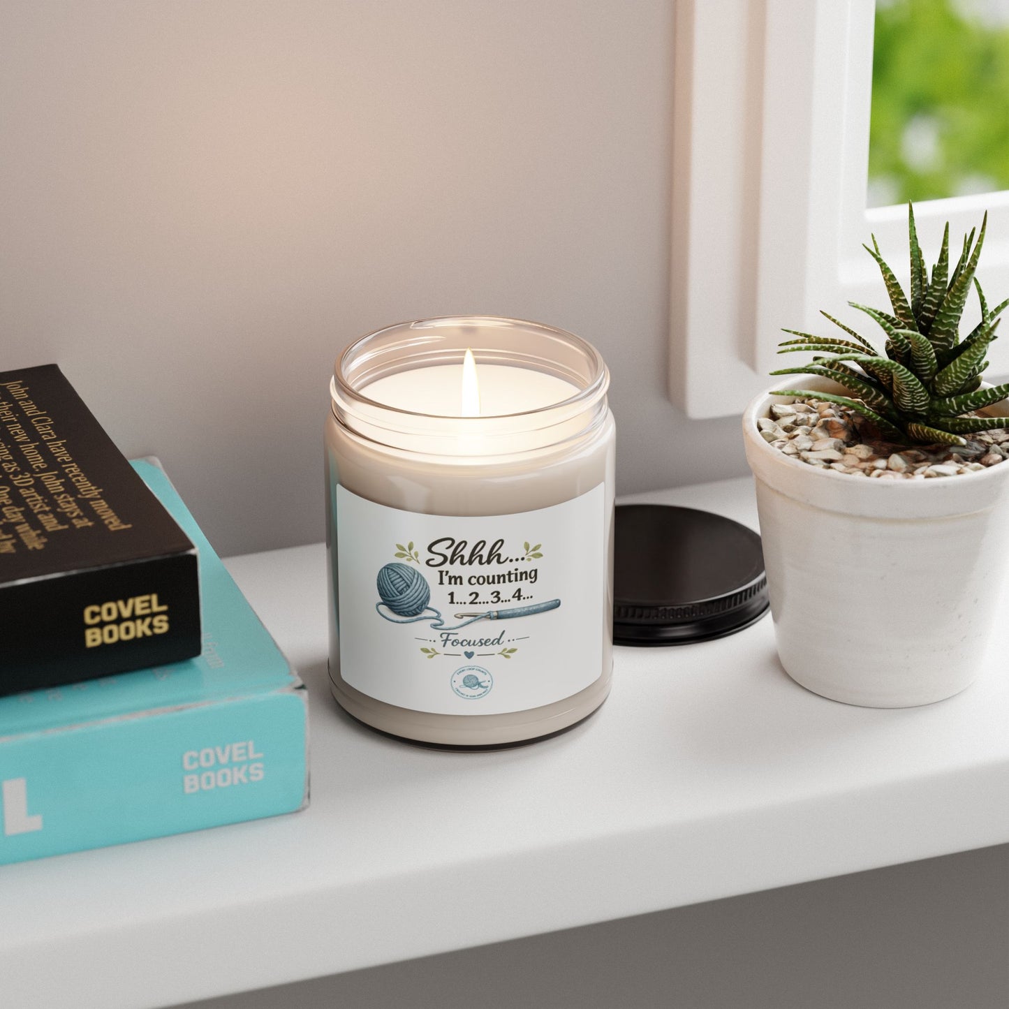 Soy Candle – “Shhh… I’m Counting 1…2…3…4” Knitting Lover Scented Candle (9 oz)