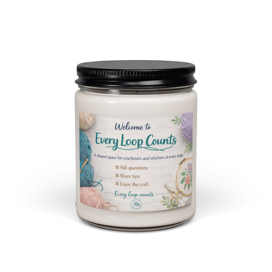 Every Loop Counts 9oz Scented Soy Candle — Gift for Knitters & Crocheters