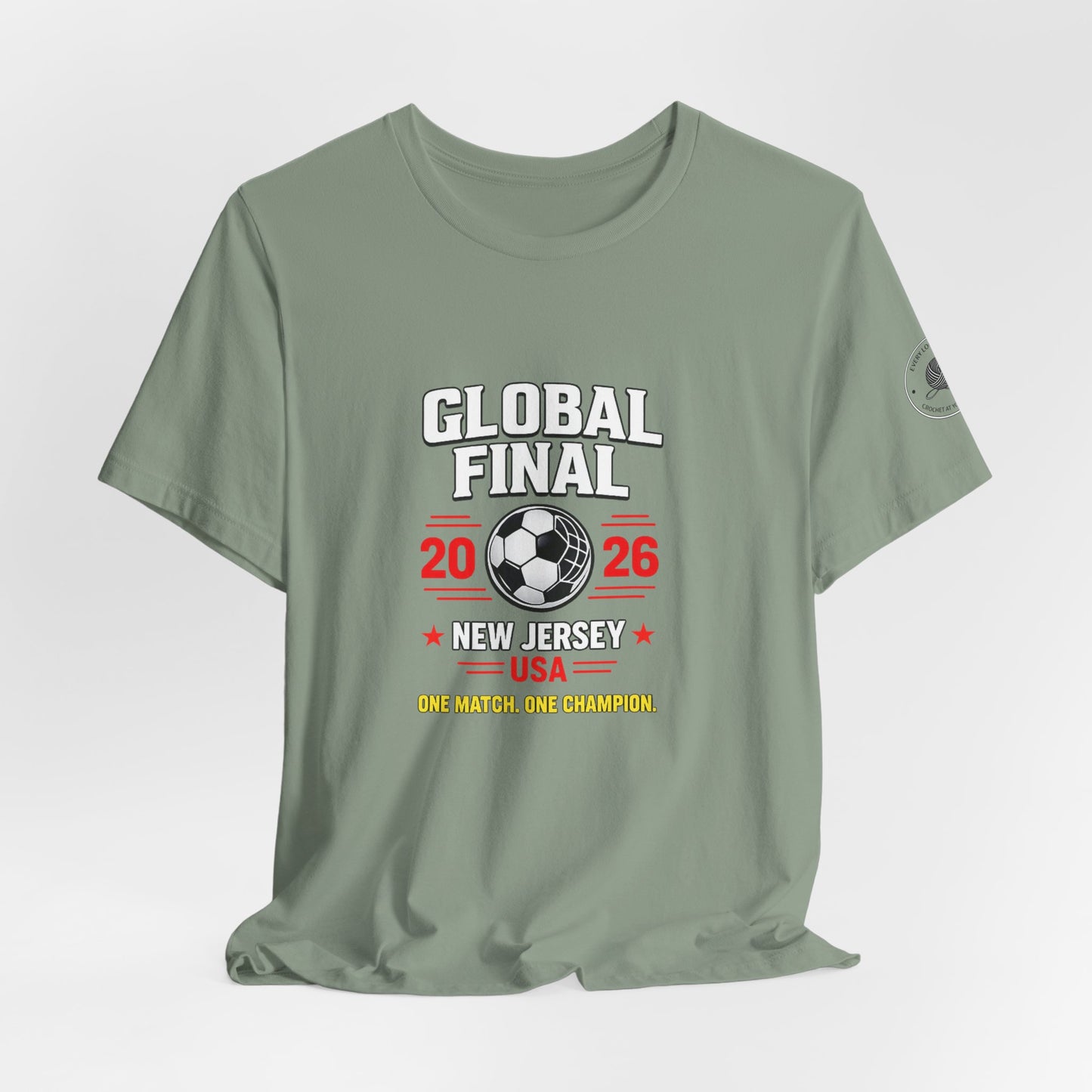 Global Final 2026 soccer tee, back view