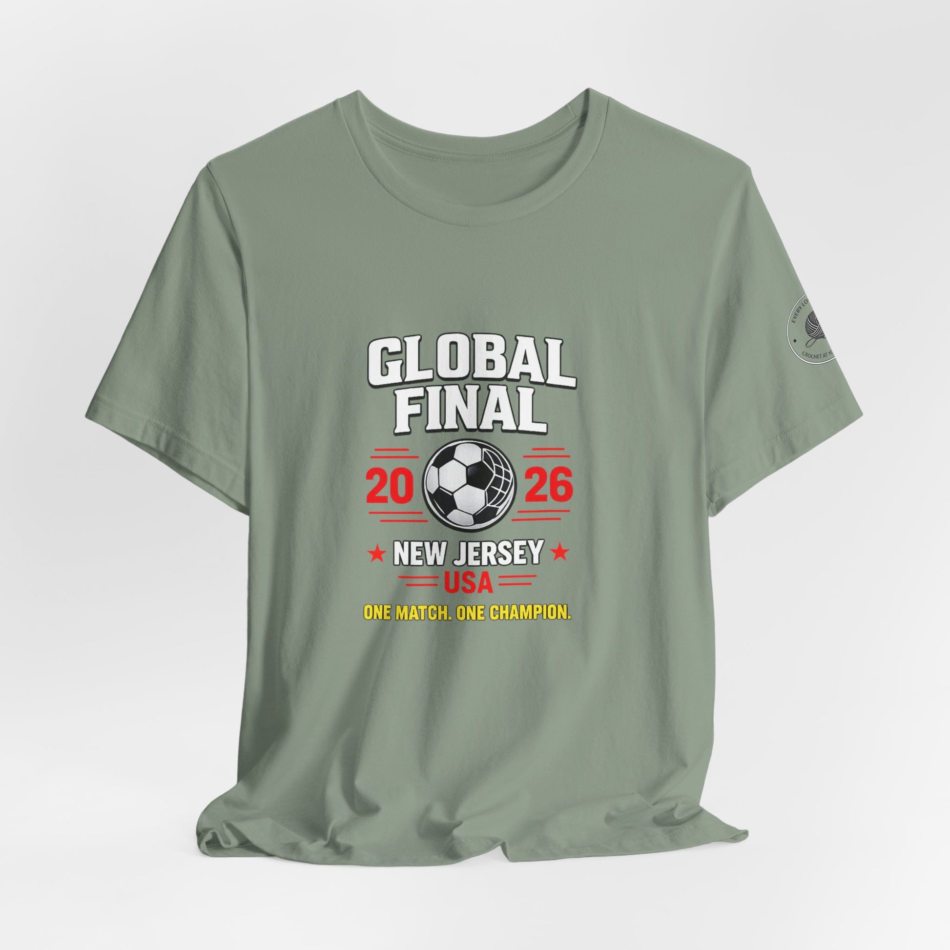 Global Final 2026 soccer tee, back view