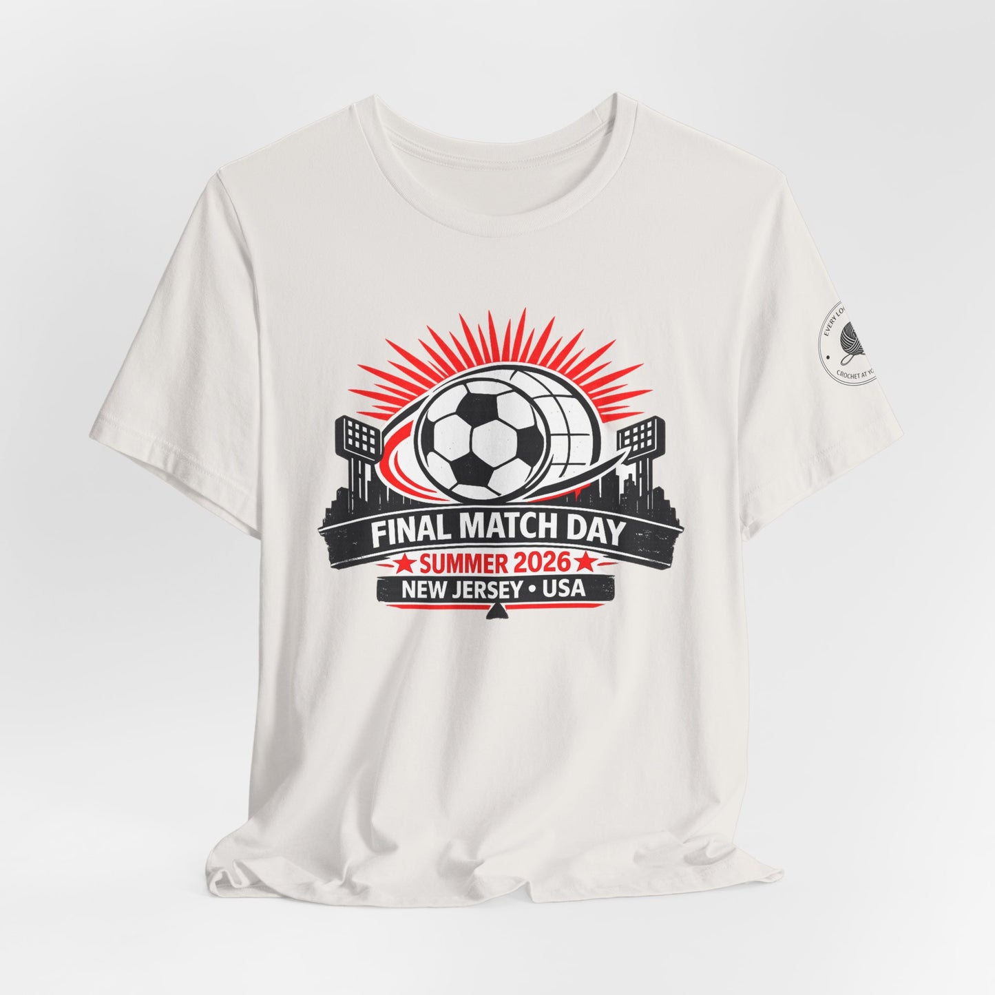 Final Match Day 2026 t-shirt detail – ribbed collar and shoulder tape