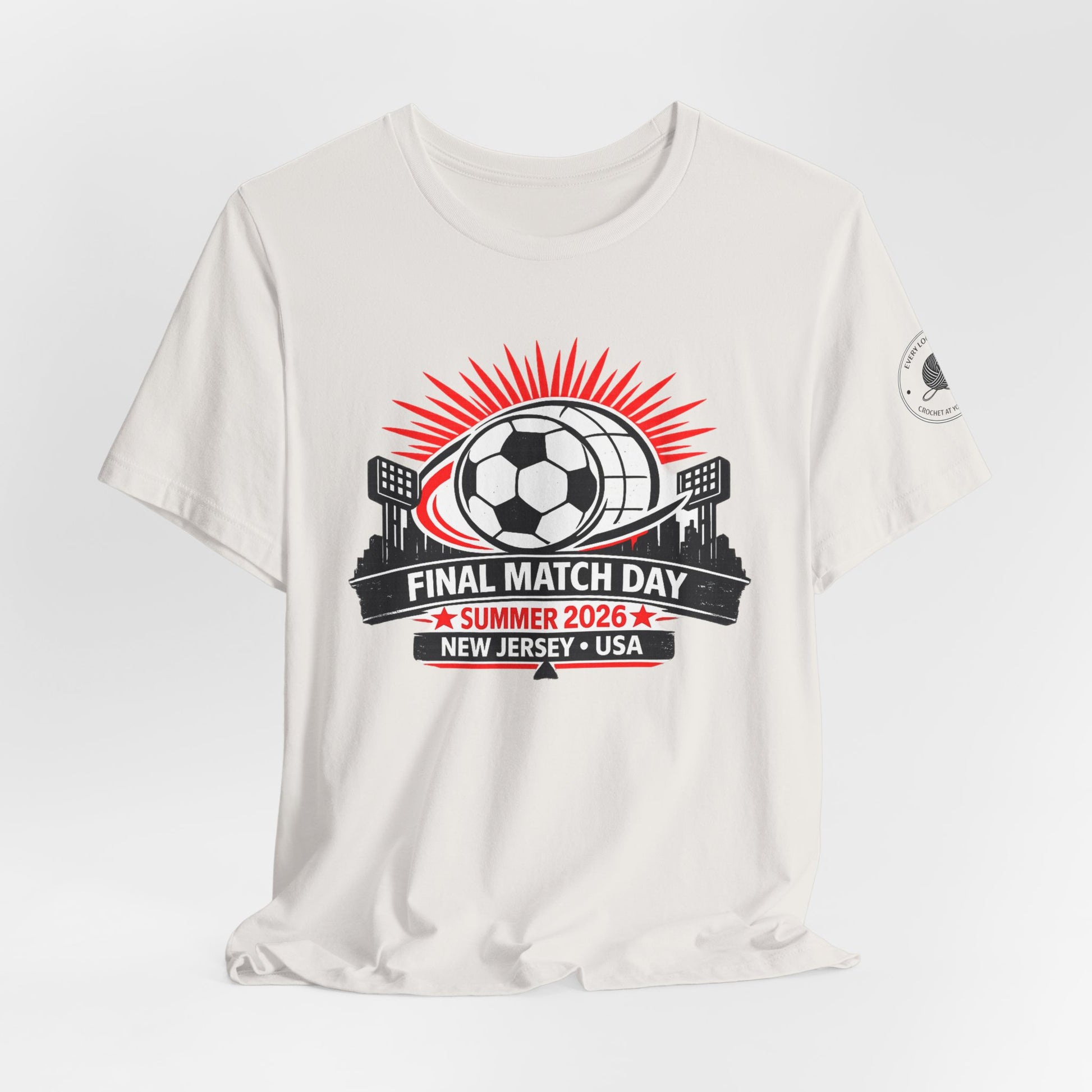Final Match Day 2026 t-shirt detail – ribbed collar and shoulder tape