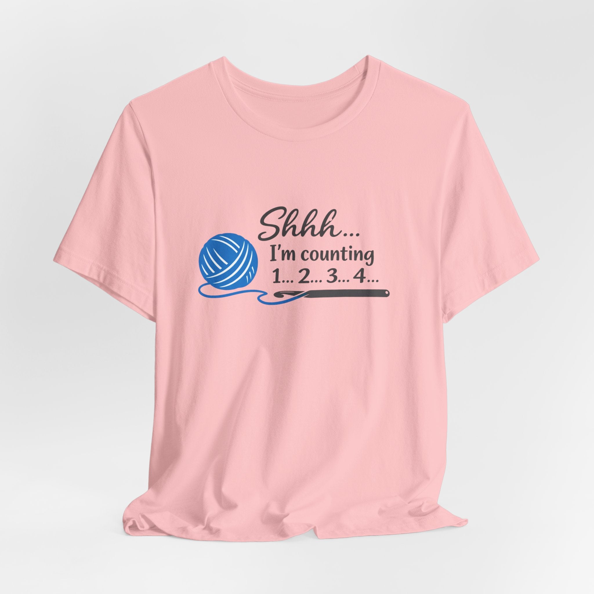 Knitting Tee – “Shhh... I’m Counting 1…2…3…4” Yarn Lover T‑Shirt