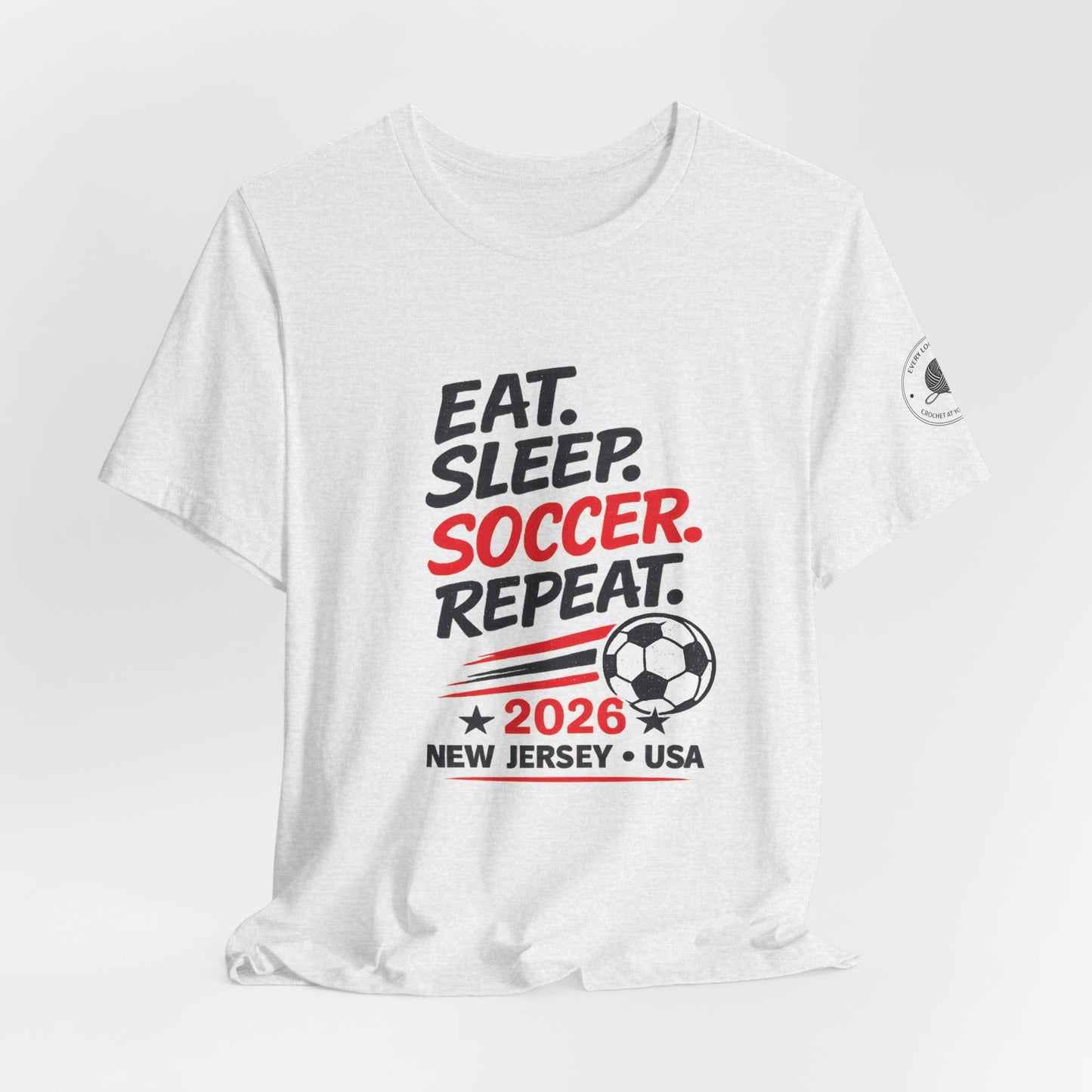 Soccer T-Shirt "Eat. Sleep. Soccer. Repeat. – 2026 New Jersey"