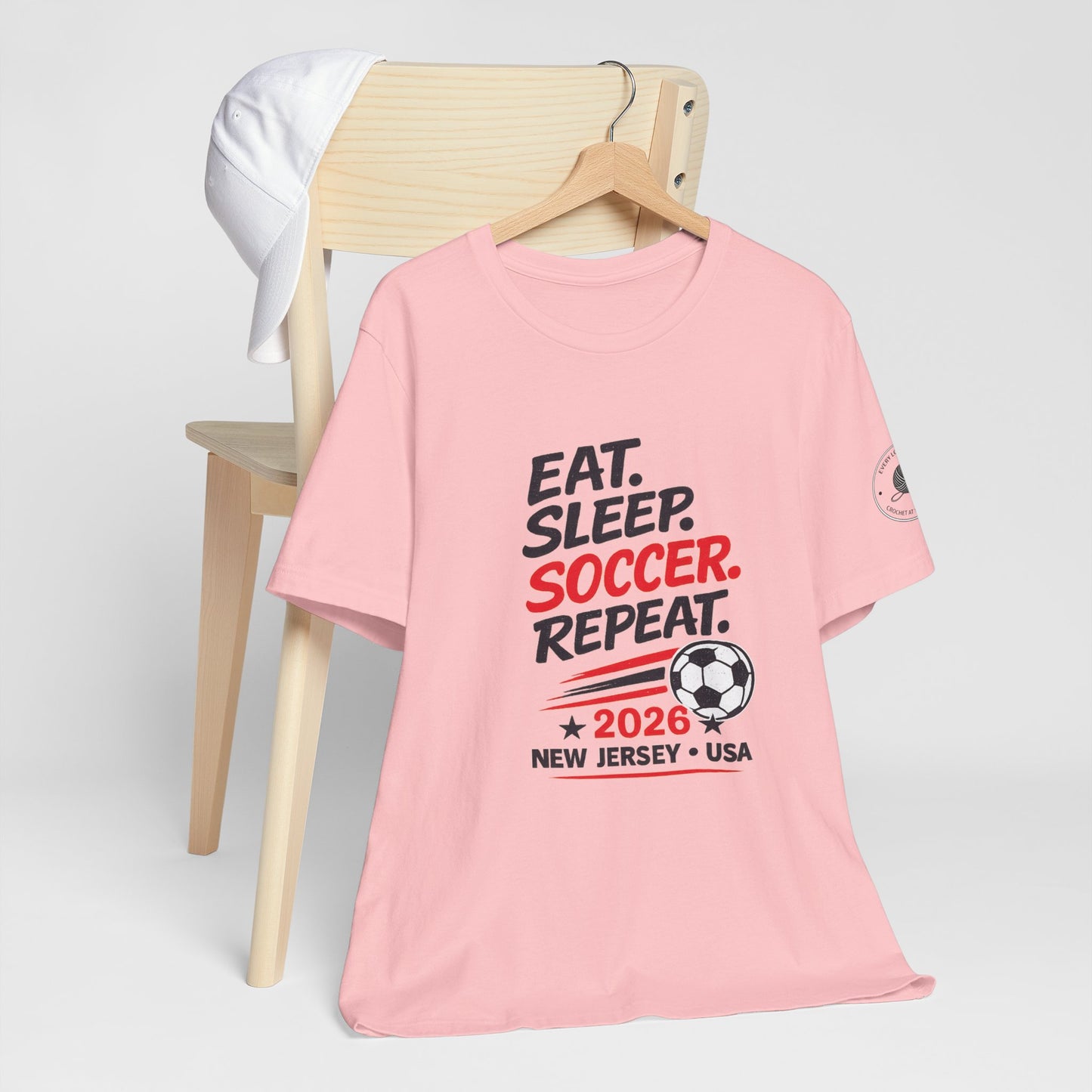 Soccer T-Shirt "Eat. Sleep. Soccer. Repeat. – 2026 New Jersey"
