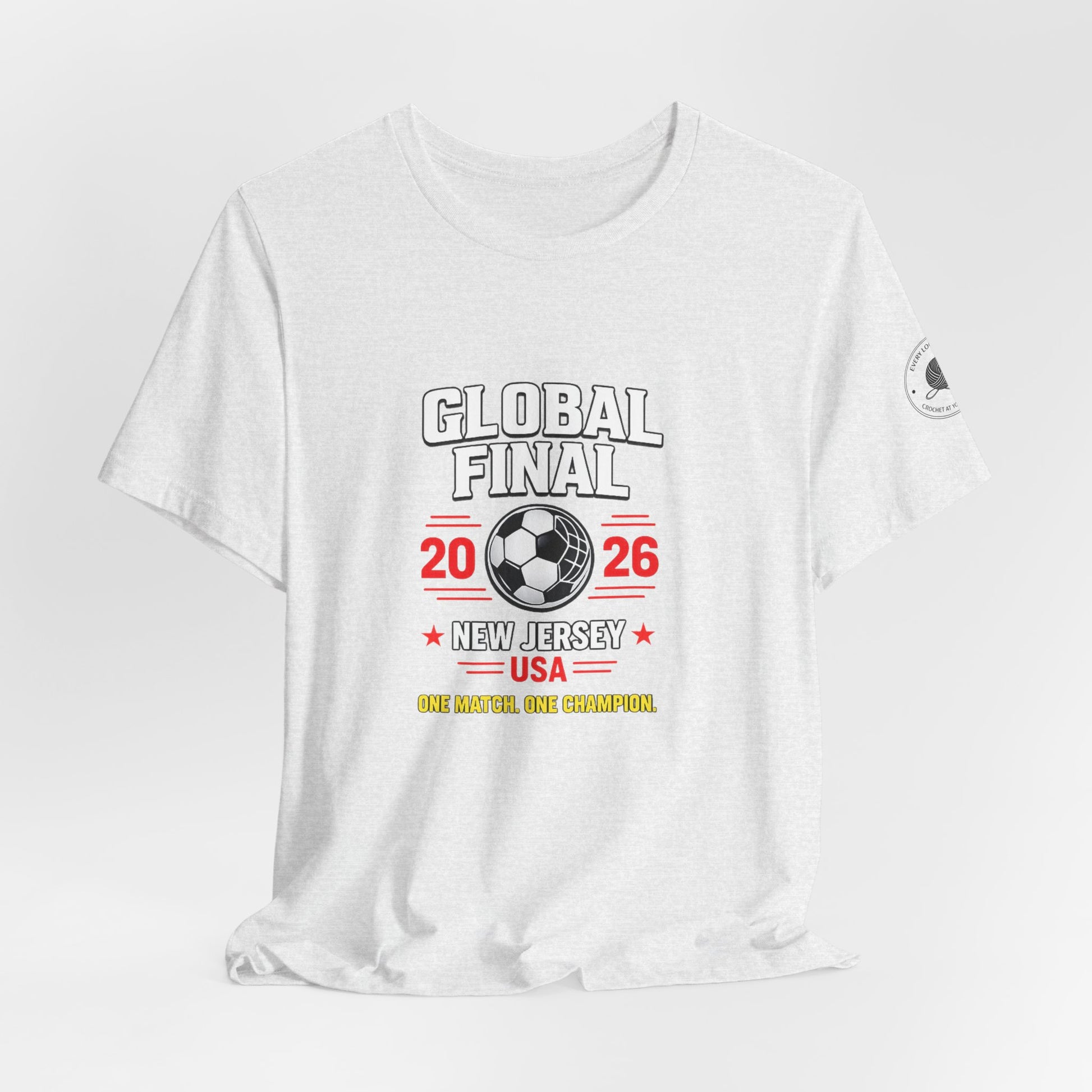 Lightweight soccer graphic t-shirt, crew neck detail