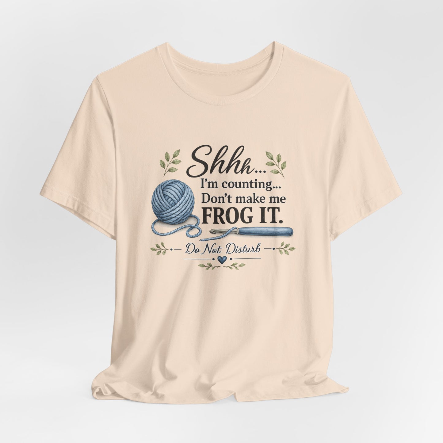 Shhh I'm Counting knitting shirt flat lay product photo