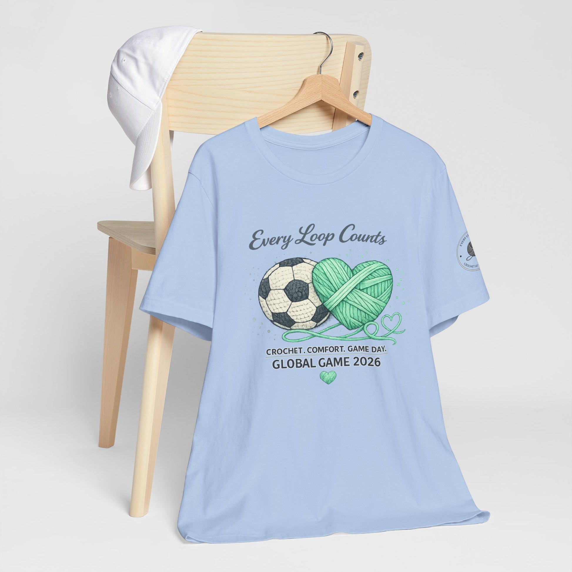 Crochet and soccer graphic tee product photo New Jersey