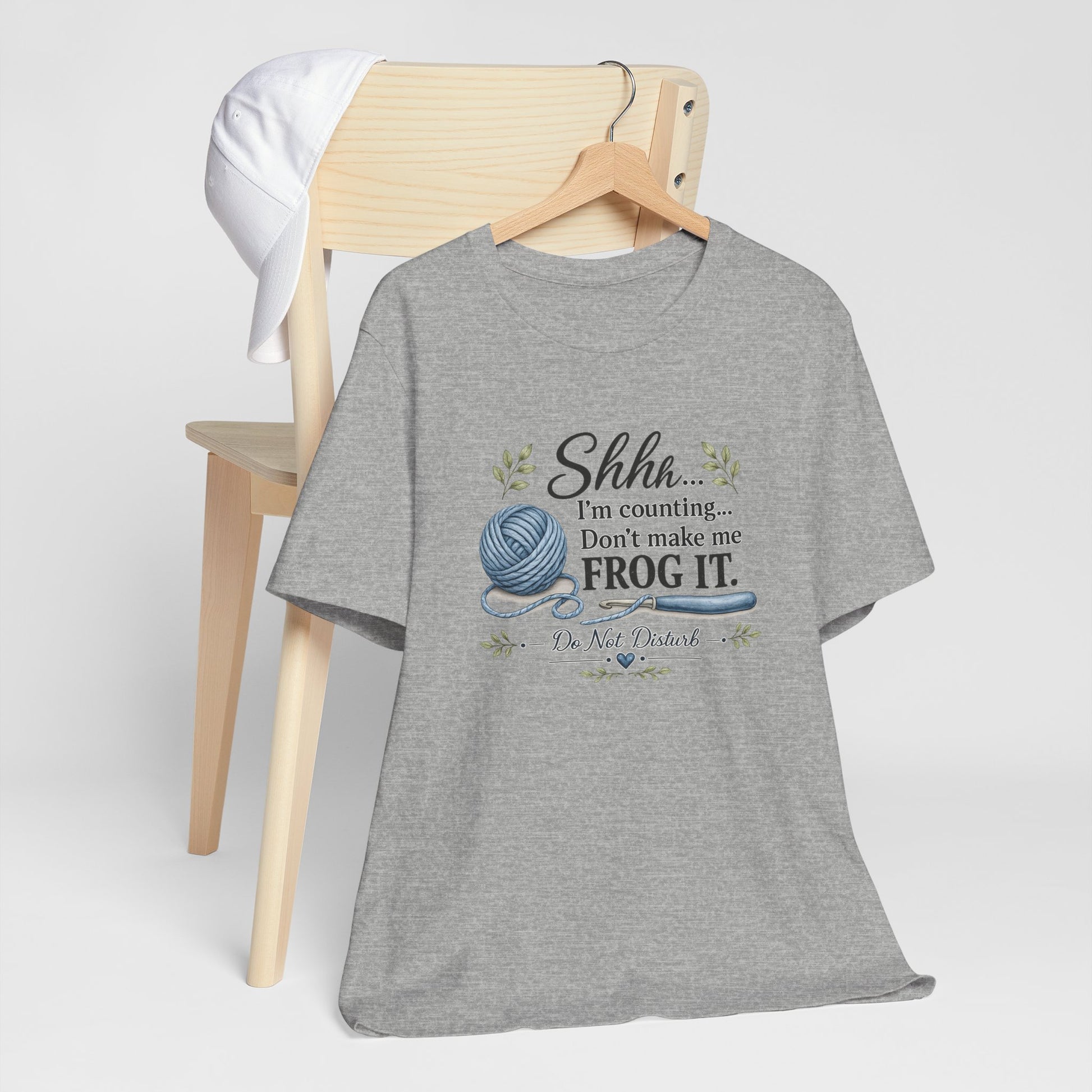 Knitting humor shirt Don't Make Me Frog It side view
