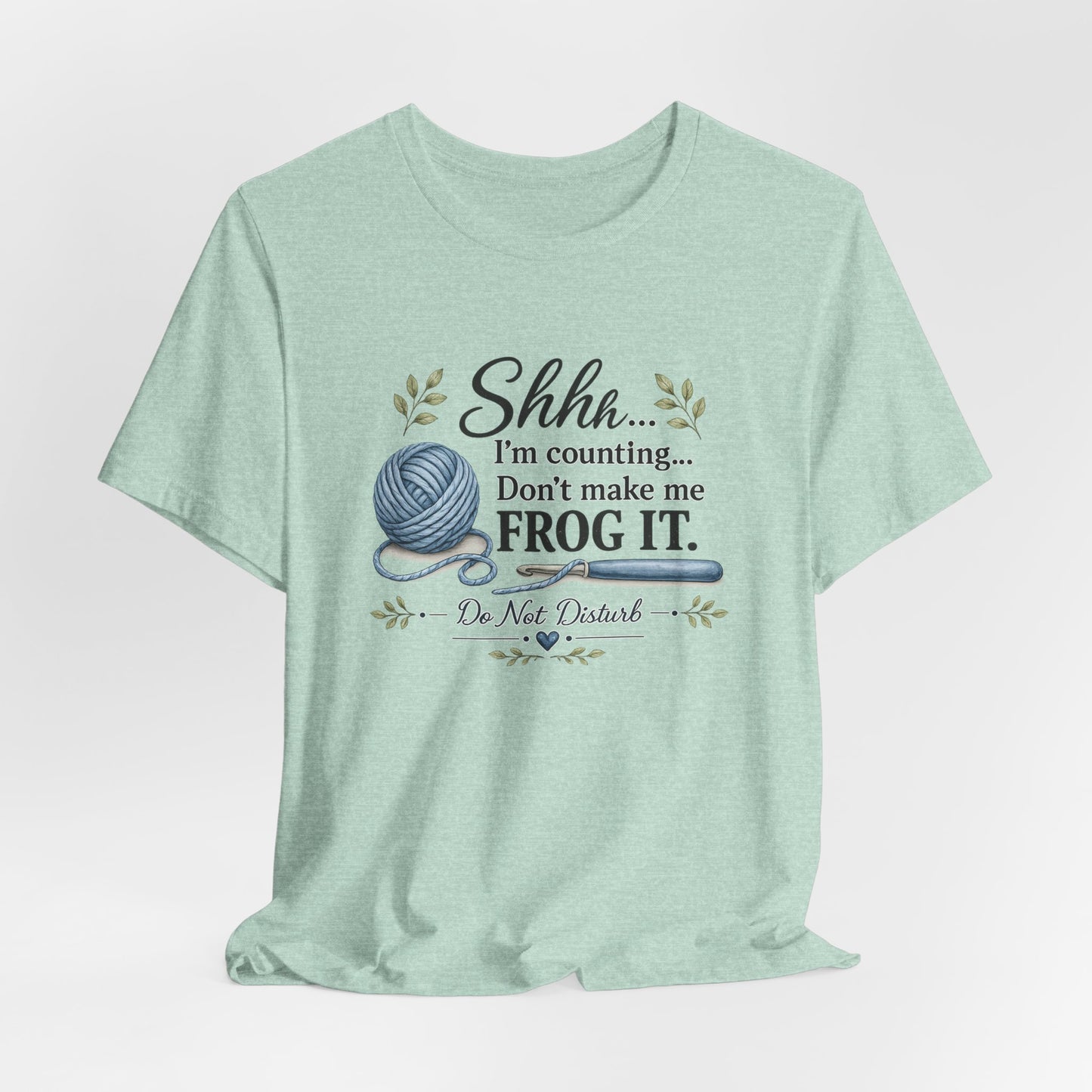 Shhh I'm Counting knitting tee on model back view