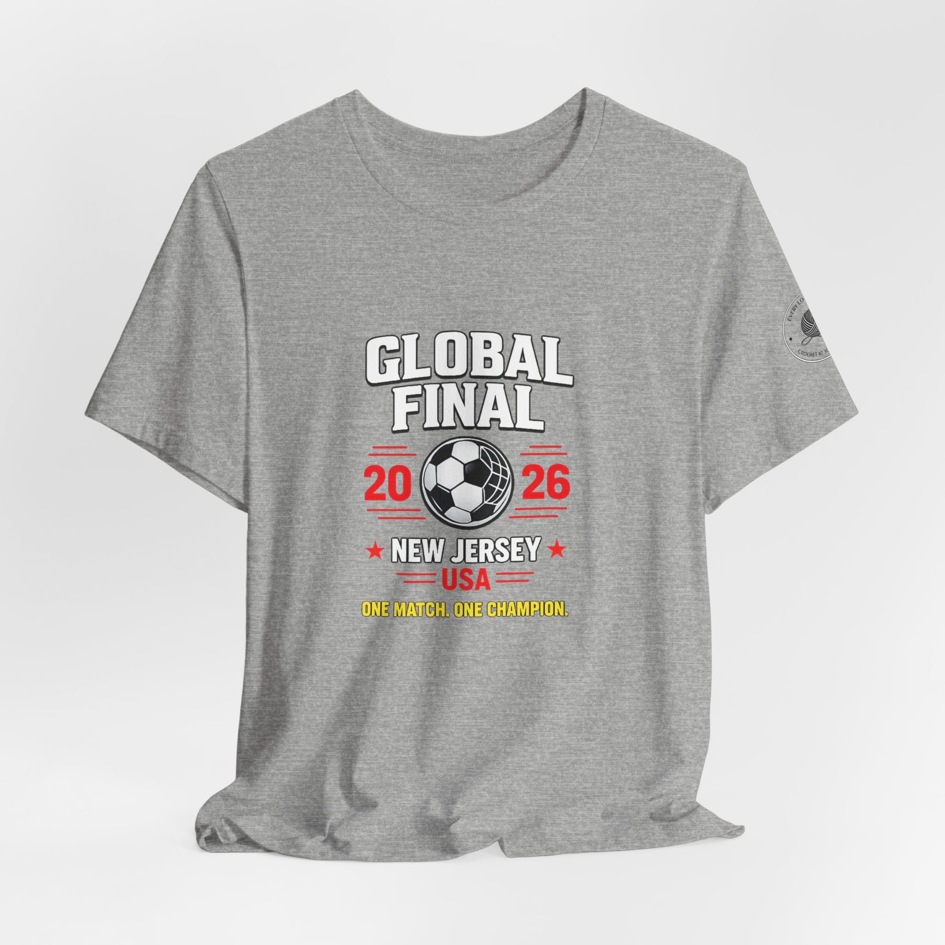 Global Final 2026 graphic tee, flat lay product shot