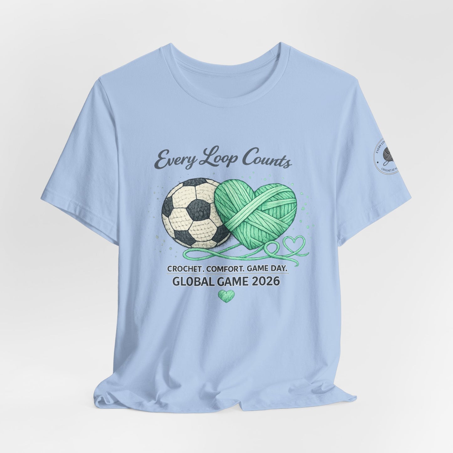 Every Loop Counts Game Day soccer shirt back detail