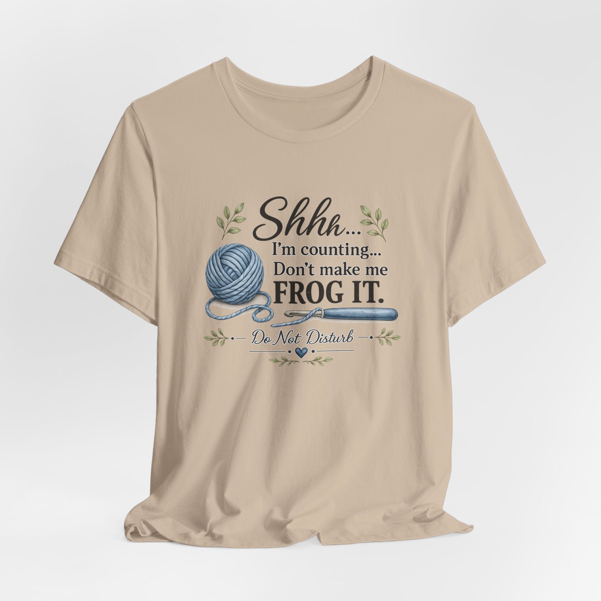 Shhh I'm Counting t-shirt side view knitting fan apparel