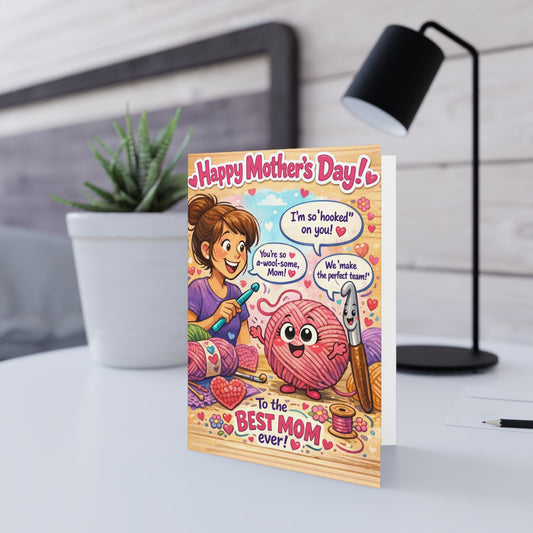 Digital | Yarn Lover Greeting Card — Funny Knitting & Crochet Card for Mom