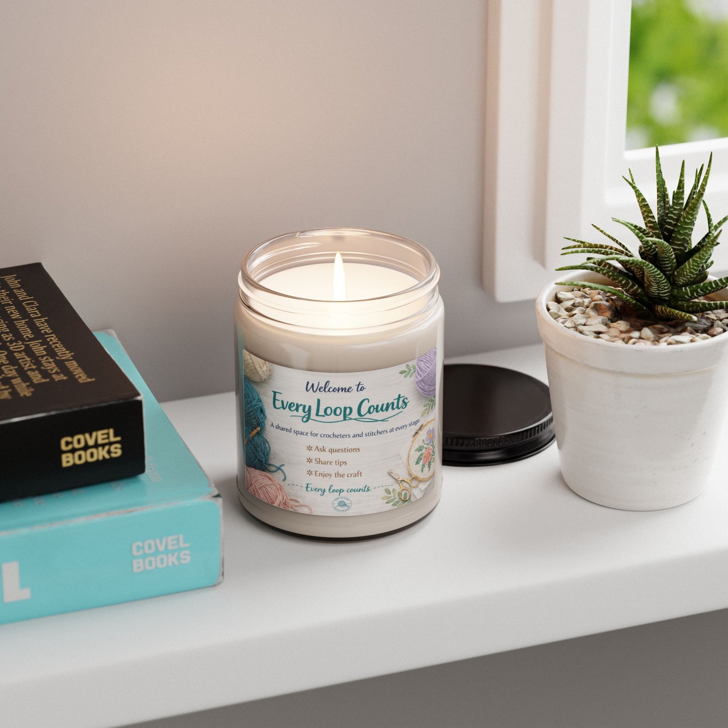 Every Loop Counts 9oz Scented Soy Candle — Gift for Knitters & Crocheters