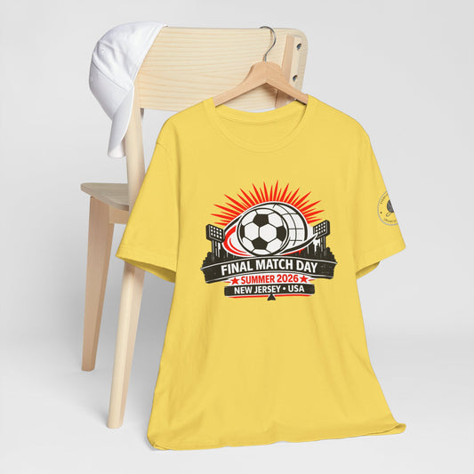 Final Match Day 2026 Soccer T-Shirt front view – New Jersey USA fan tee