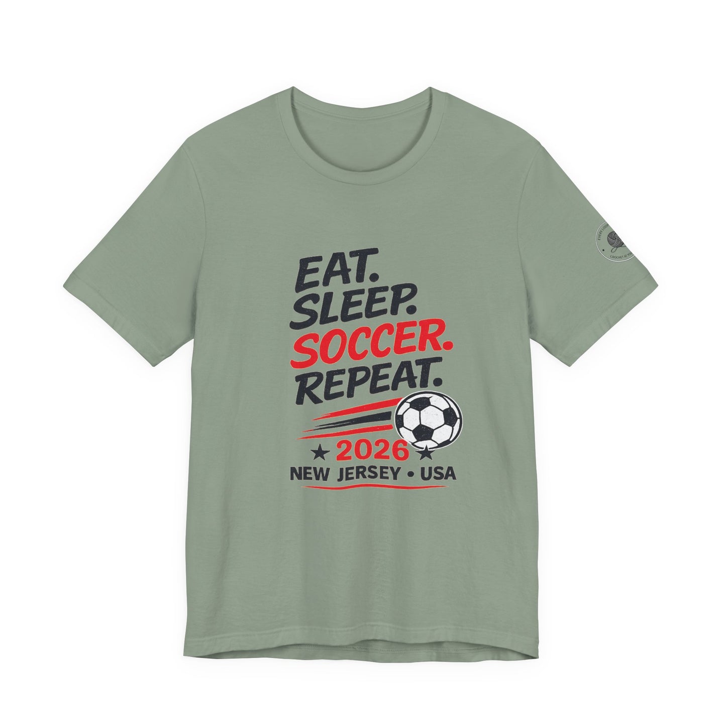 Soccer T-Shirt "Eat. Sleep. Soccer. Repeat. – 2026 New Jersey"