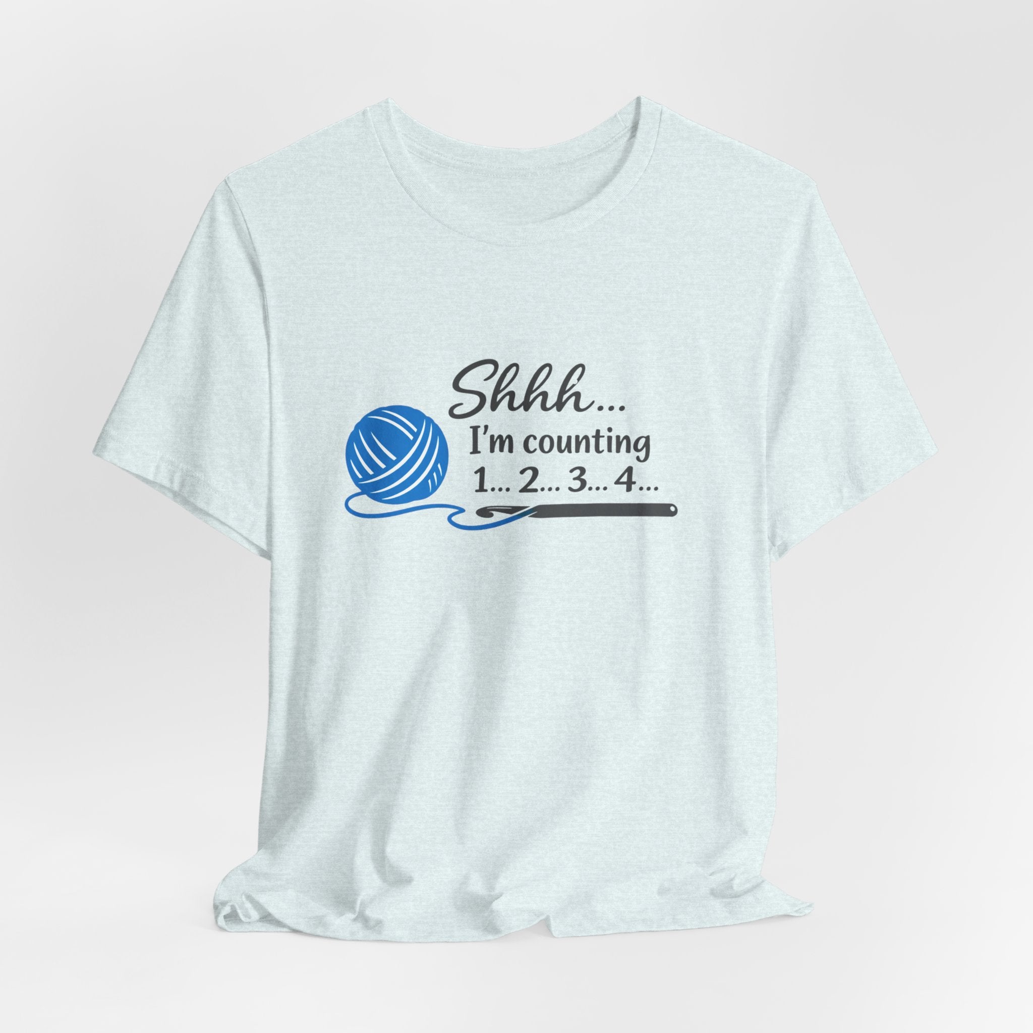 Knitting Tee – “Shhh... I’m Counting 1…2…3…4” Yarn Lover T‑Shirt