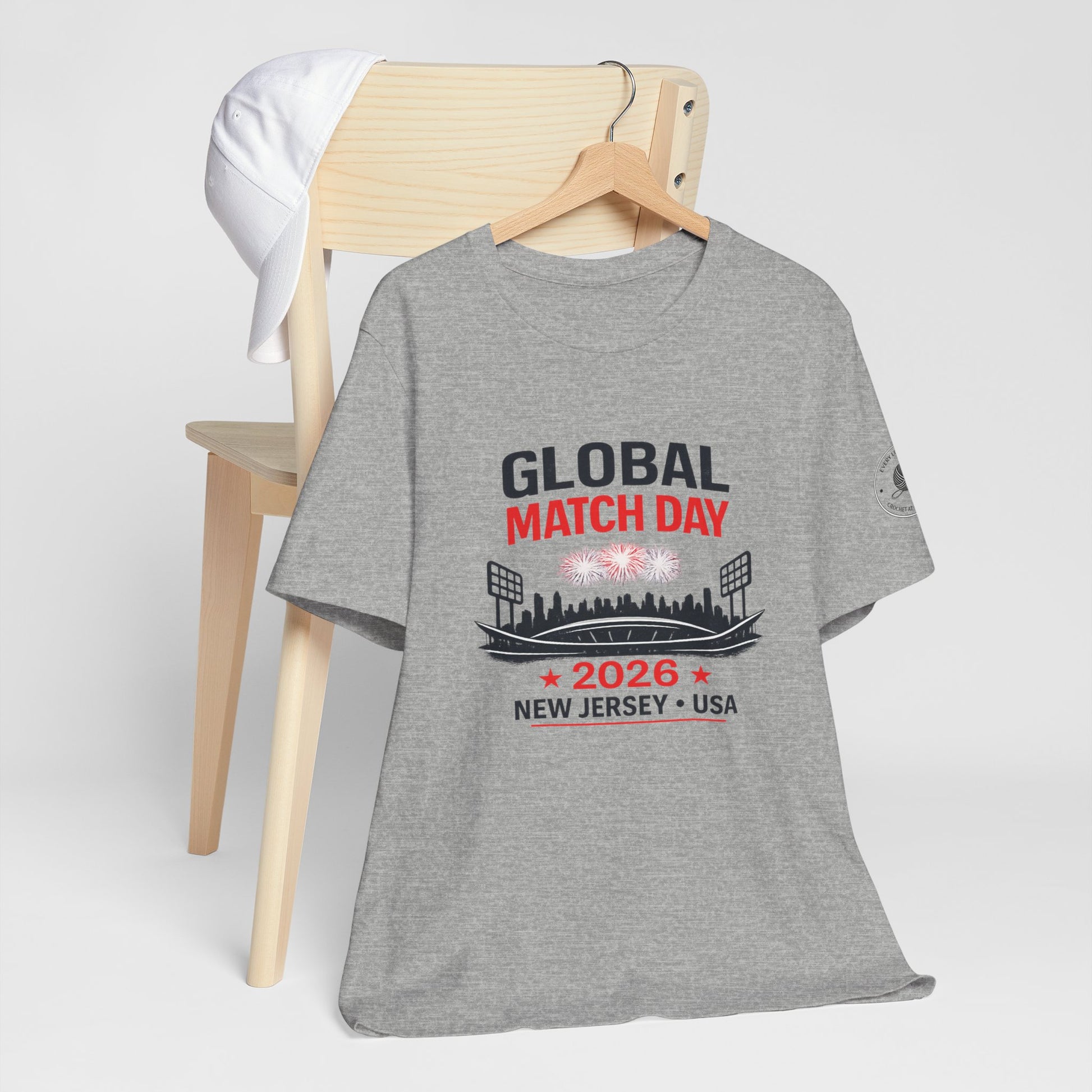 New Jersey 2026 soccer stadium t-shirt, lightweight crew neck detail