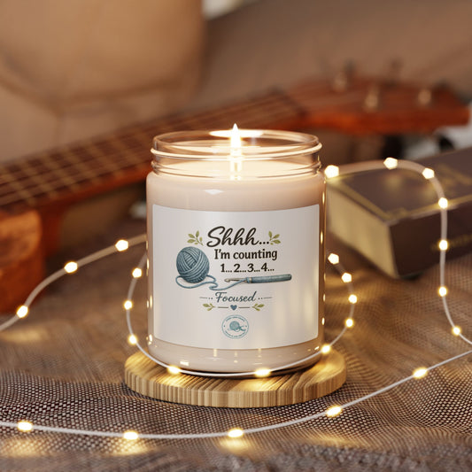 Soy Candle – “Shhh… I’m Counting 1…2…3…4” Knitting Lover Scented Candle (9 oz)