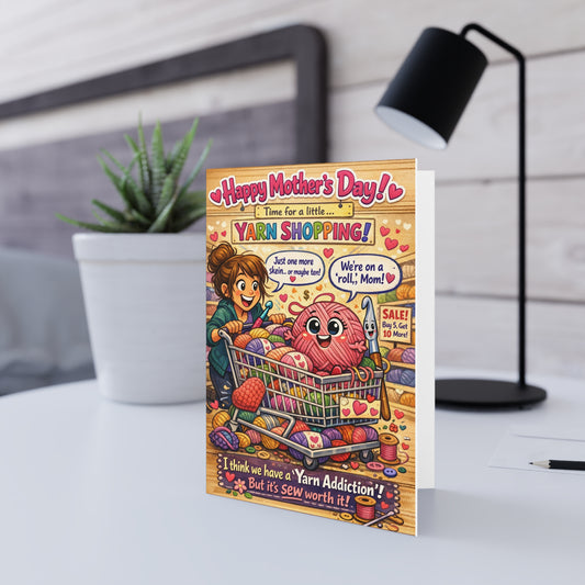 Digital | Mother's Day Yarn Shopping Greeting Card — Printable Knitting & Crochet Card