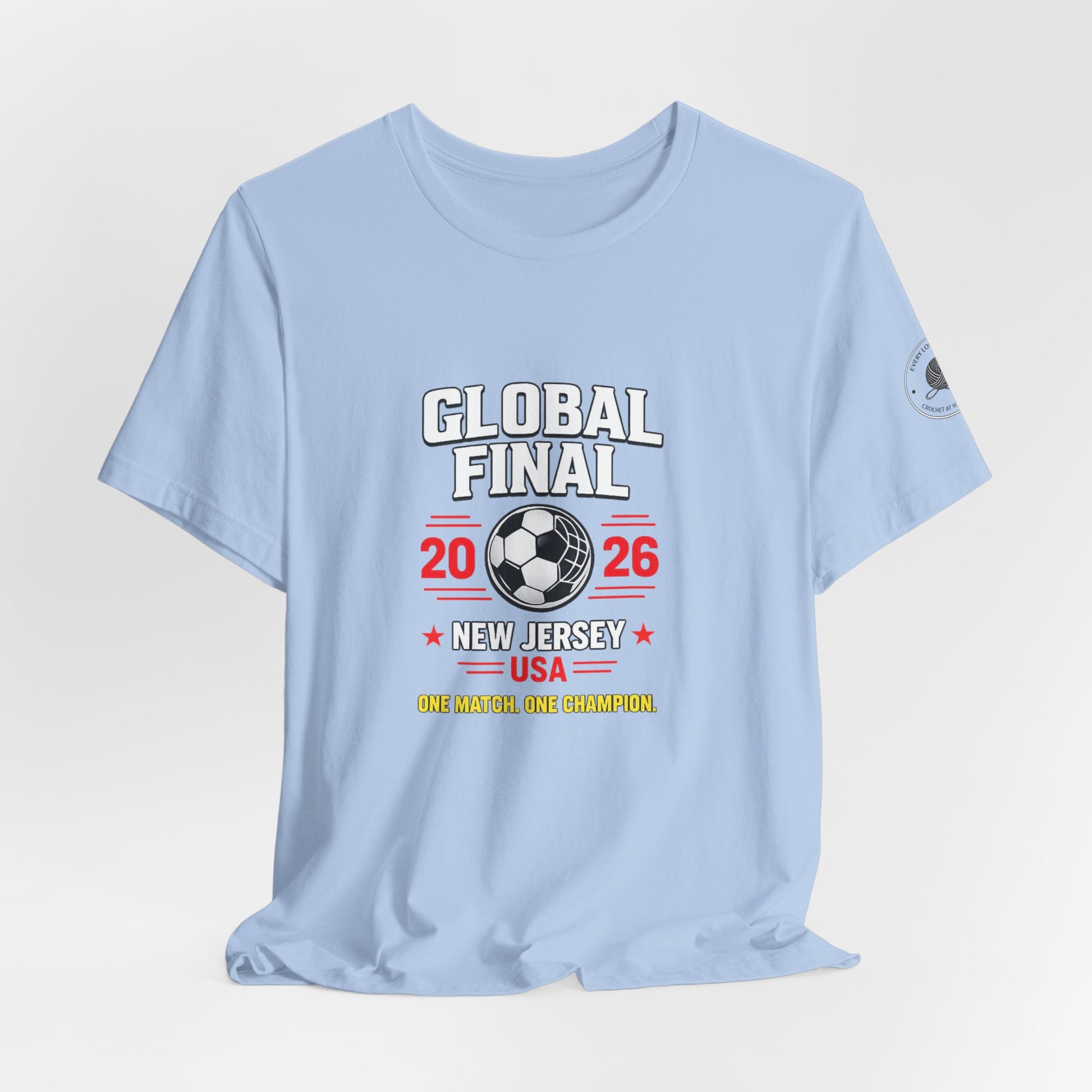 Global Final 2026 Soccer Tee New Jersey USA Championship t-shirt, front view