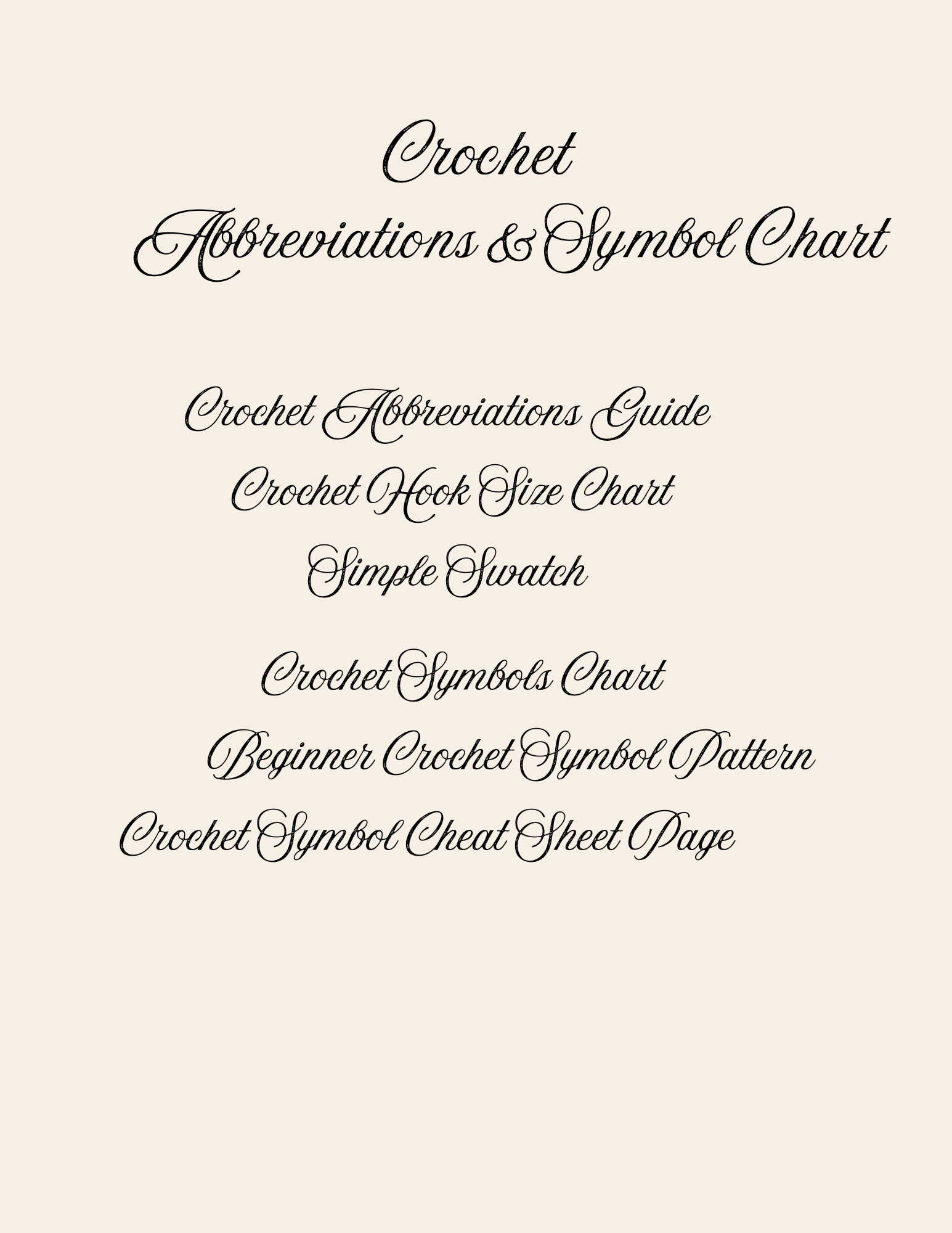 Crochet Abbreviation & Symbol Chart – Quick Reference Guide