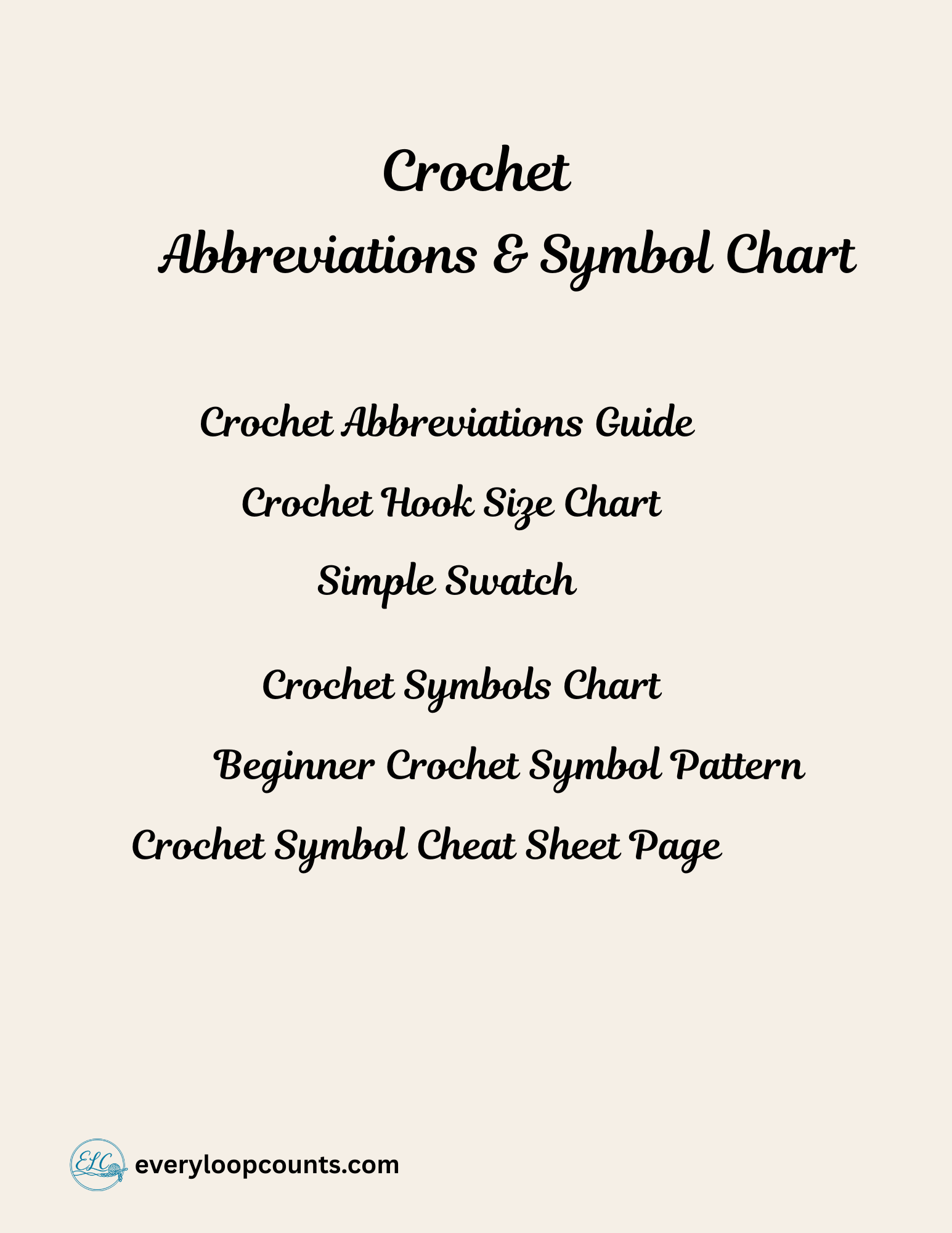 Crochet_Abbreviations_Guide_Cover_Page → Digital Crochet Abbreviation & Symbol Chart – printable quick reference guide cover page