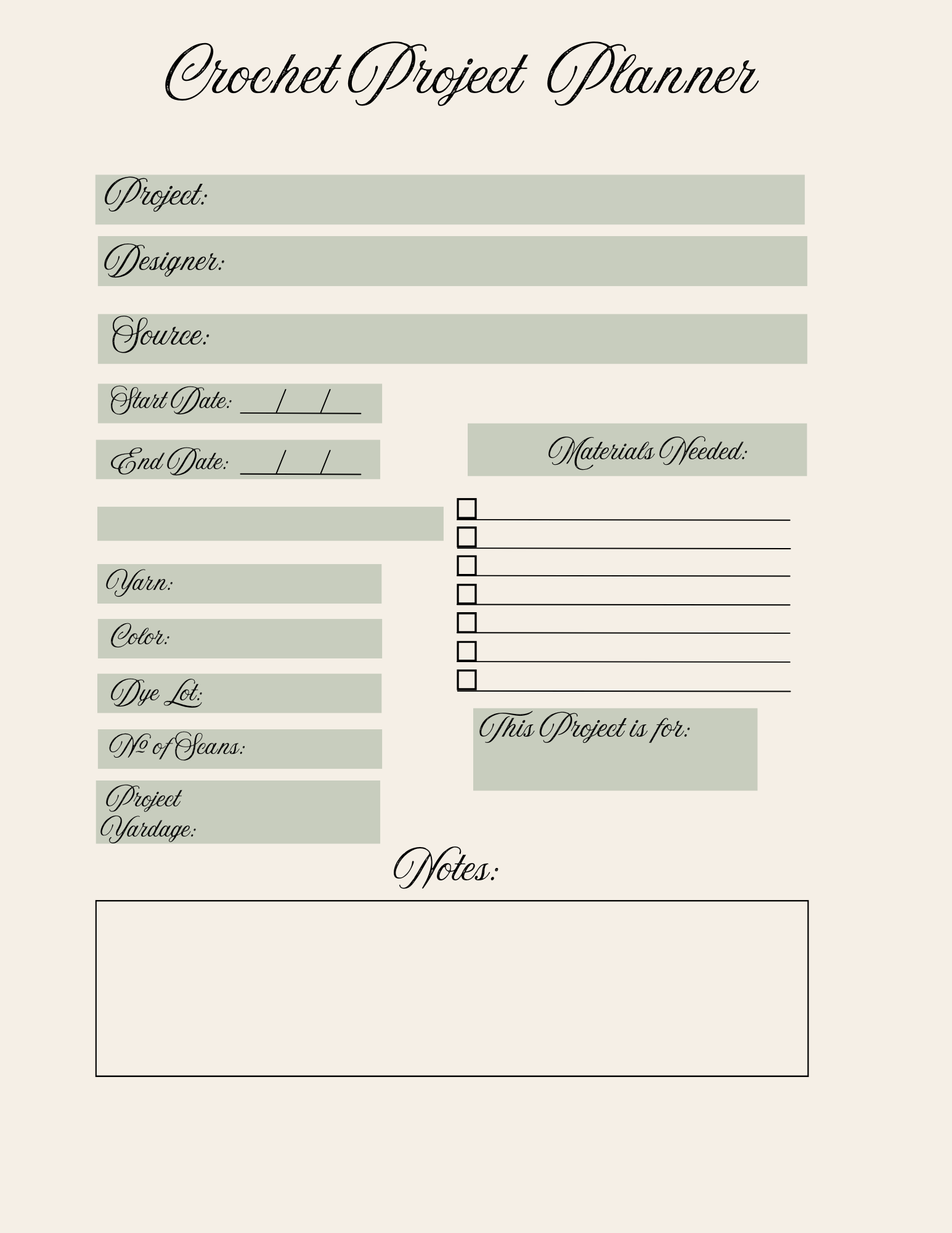 Crochet Project Tracker